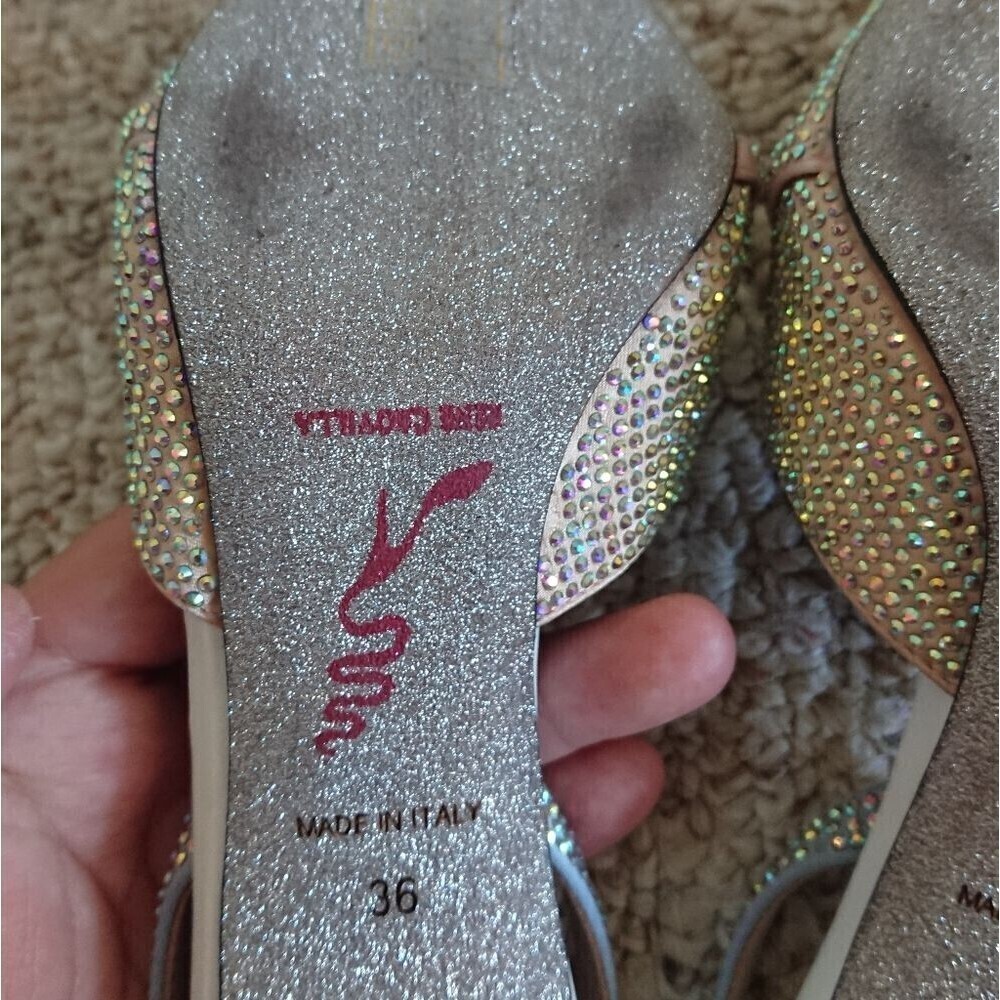 Rene Caovilla crystal embellished bow slingbacks size 36 - Picture 12 of 16